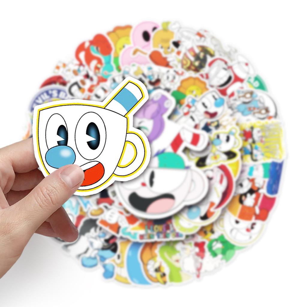 50 Tea Cup Head Doodle Personality Cartoon Game Guka Decorative DIY Skateboard Mobile Suitcase Stickers