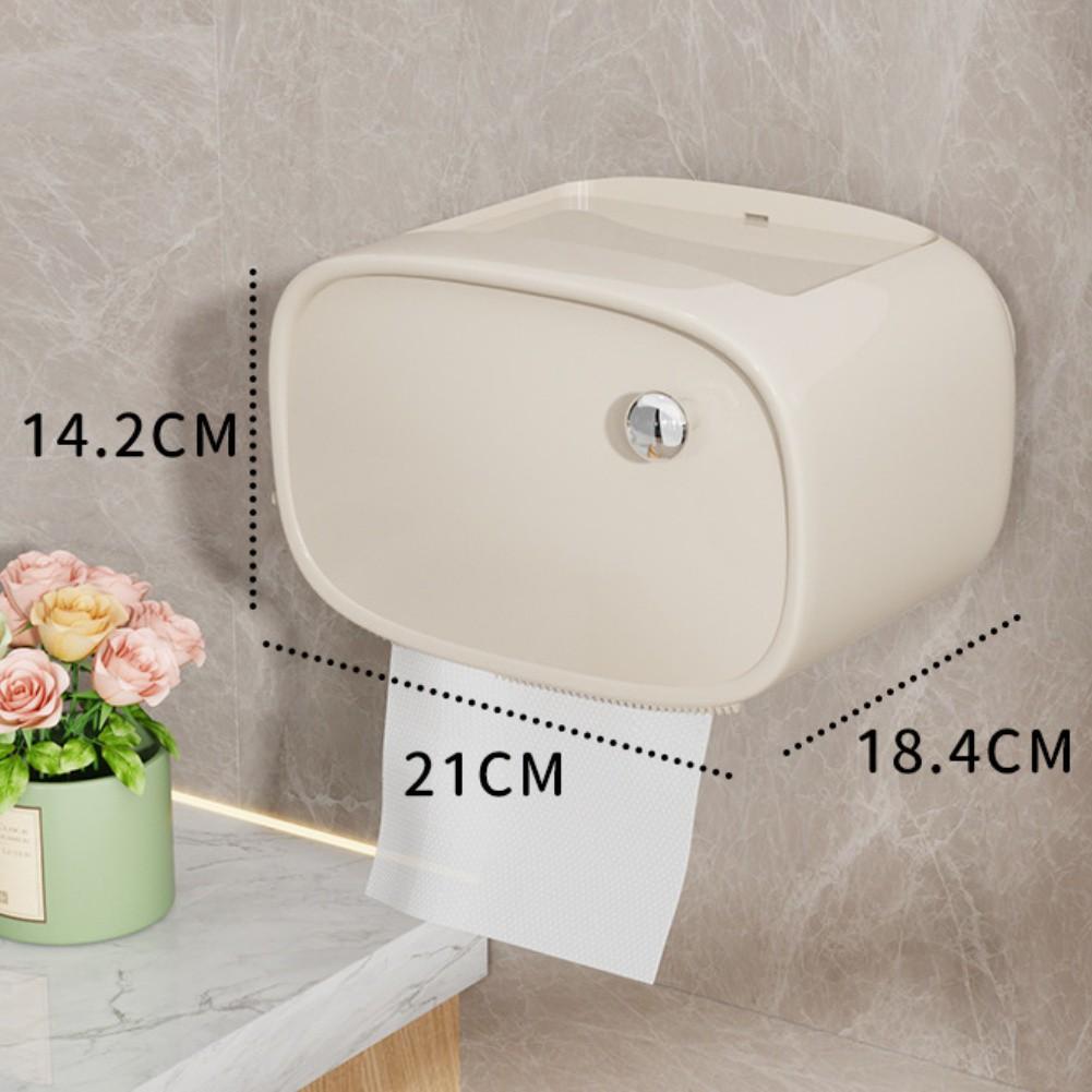 No Drill Toilet Tissue Box with Waterproof Protection for Bathroom Walls серебряный