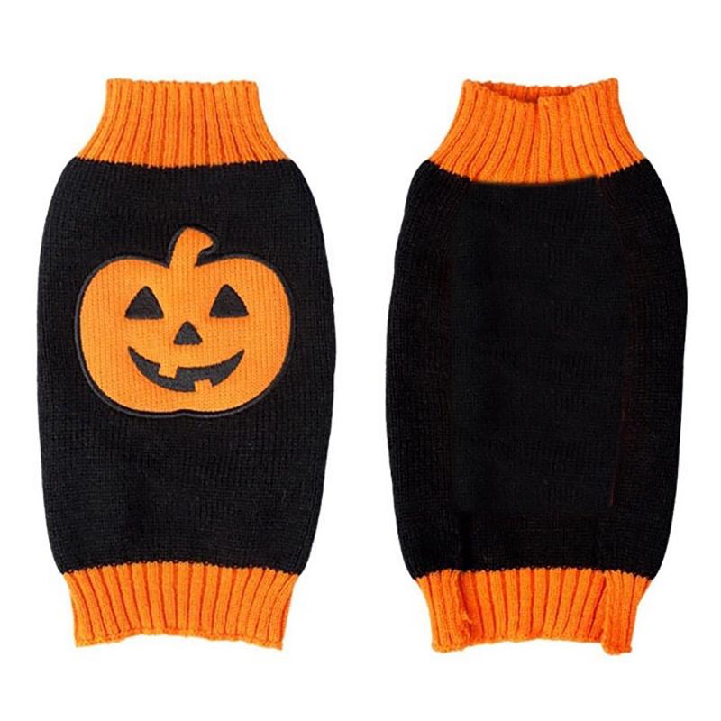 Halloween Small Dog Clothes Pet Sweater Warm Pumpkin Coat For Cute Puppies