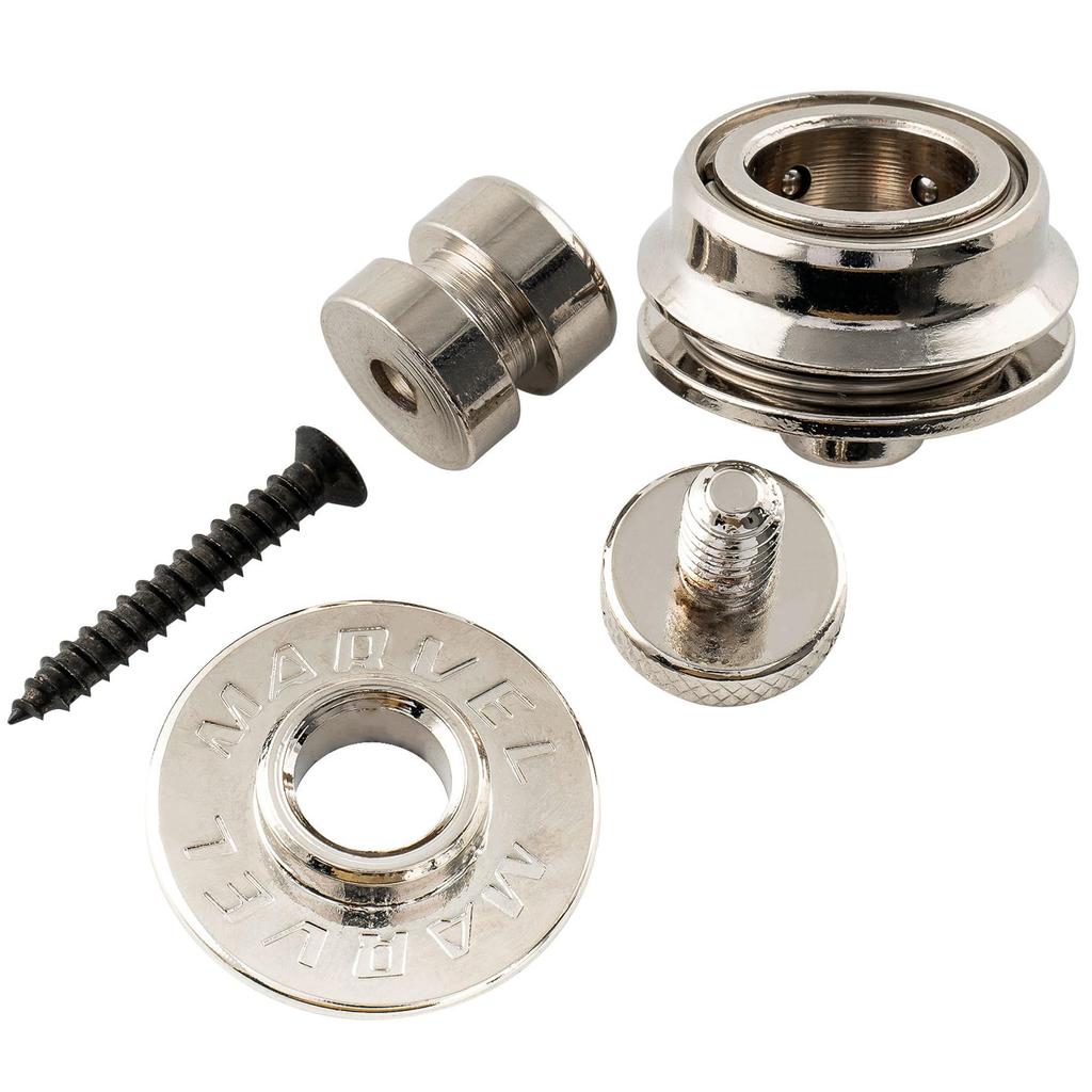 Musiclily Pro Stahlgitarrengurt mit Sicherungsstiften für E-Gitarren und Bässe, Nickel (2er Set)