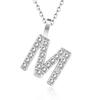 925 Silver Gold Small 26 Letters A- Z Zircon CZ Pendant Monogram Necklace Me Initial Alphabet M A Jewelry