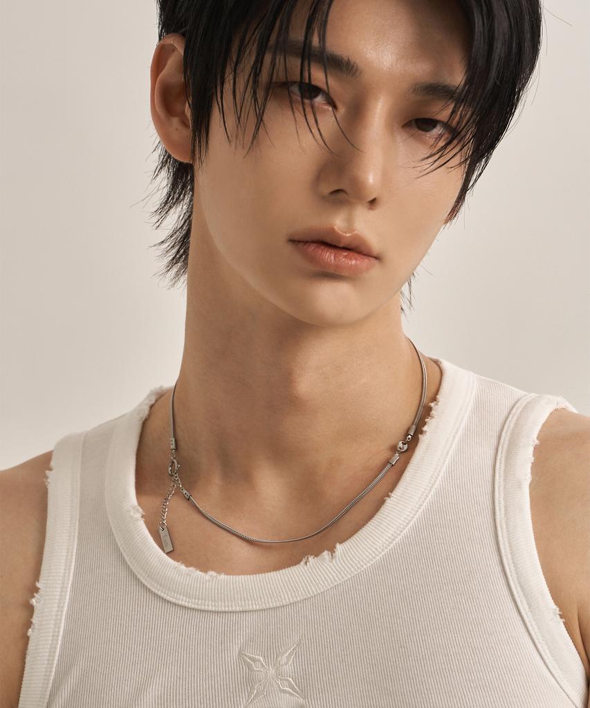 Lanarchive [1186] Slim Mesh Line Necklace