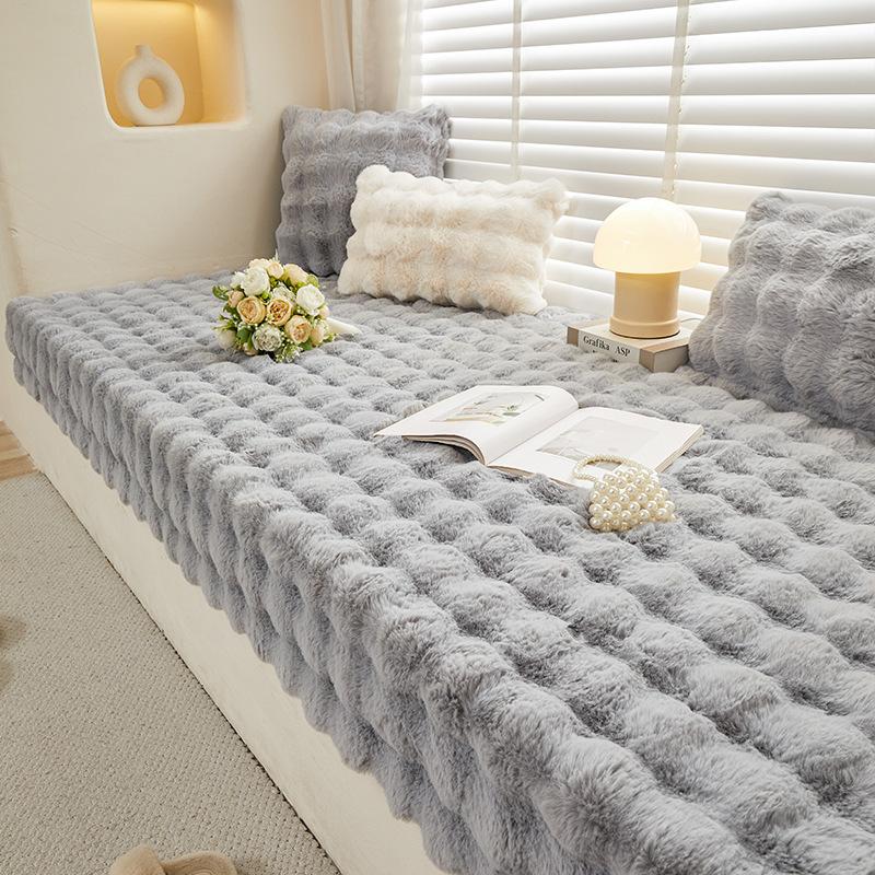 Premium Winter Plush Bay Window Cushion Thick Fluffy Mat for Tatami Balcony Home Decor Comfortable Soft Cover