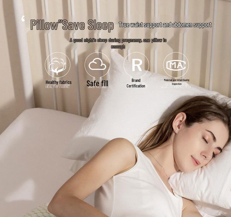U-Shaped Pregnancy Pillow - Lumbar, Belly, and Back Support for Side Sleepers