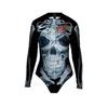Summer Halloween Skull Digital Printing New Swimsuit Long Sleeve Conservative Women's One-piece Swimsuit Women
