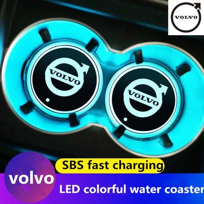 7 Color LED Car Cup Holder Light Luminous Coaster Water Cup Pad for V50 XC60 V40 XC90 S60 XC40 V60 V70 S90 Olestar AWD T6