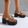 Wedges Slippers Women Sandals Platform High Heels Shoes Summer Slingback 2026 Trendy Dress Pumps Open Toe Slides Sandalias