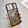 KEYSION Transparent Magnetic Lens Stand Case for MagSafe for iPhone 17 Pro Max Air TPU+PC Color Blocking Shockproof Phone Cover