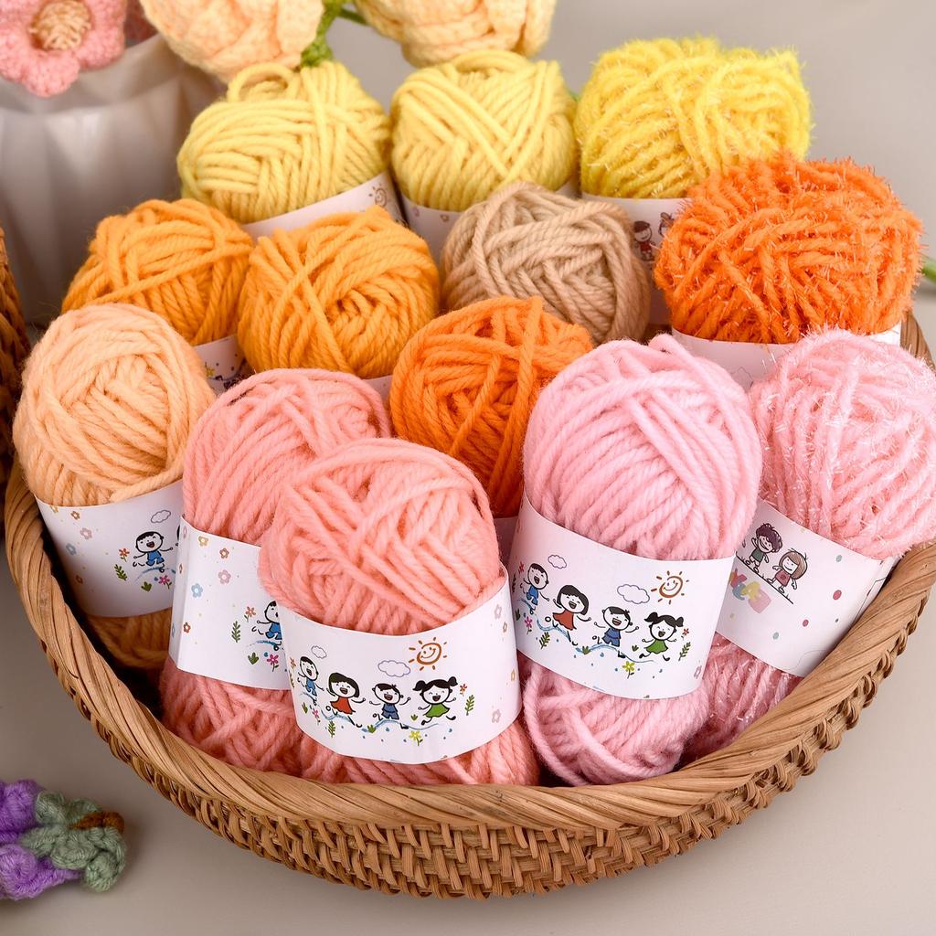 12color/Set Milk Cotton Knitting Cotton Thread Hand-Knitting Thread Soft Warm DIY Sewing Crochet Hand Crafting Hat Dolls Sweater