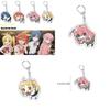 Unique Cartoon Character Printed Acrylic Keychain With Bag Pendant Accessories