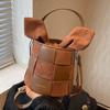 IELGY women's fashion messenger bag, matte woven portable bucket bag