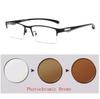 New Sun Photochromic Myopia Eyeglasses Optical Men student Finished Myopia Eyewear prescription Glasses Frame Half Rim -1.0 -4.0