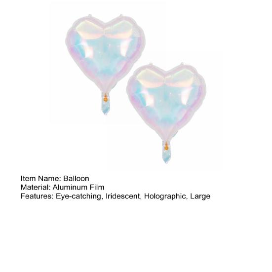2 Pcs Iridescent 4D Balloons Large Holographic Foil Balloon Rainbow Mylar Aluminum Balloon for Birthday Wedding Baby Shower Party Decoration
