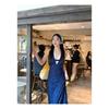 Suspender dress women's summer new floral hanging neck waist thin long dress temperament skirt
