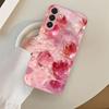 Pink cherry patterned glass phone case suitable for Samsung Galaxy S26 S25 S24 S23 S22 S20 FE/Ultra/Plus shockproof back cover