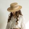 Summer Handwoven Hollow Pattern Wide Brim Raffia Straw Hat - Beach Travel Sun Protection