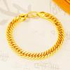 Vintage Double Buckle 24k Gold-Finish Bracelet for Men & Women - Stylish Sand Gold Jewelry Accessory