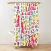 Biology Floral Stall Shower Curtain, Vintage Garden Plants Herbs Flowers Botanical Design, Fabric Bathroom Decor Set With Hooks