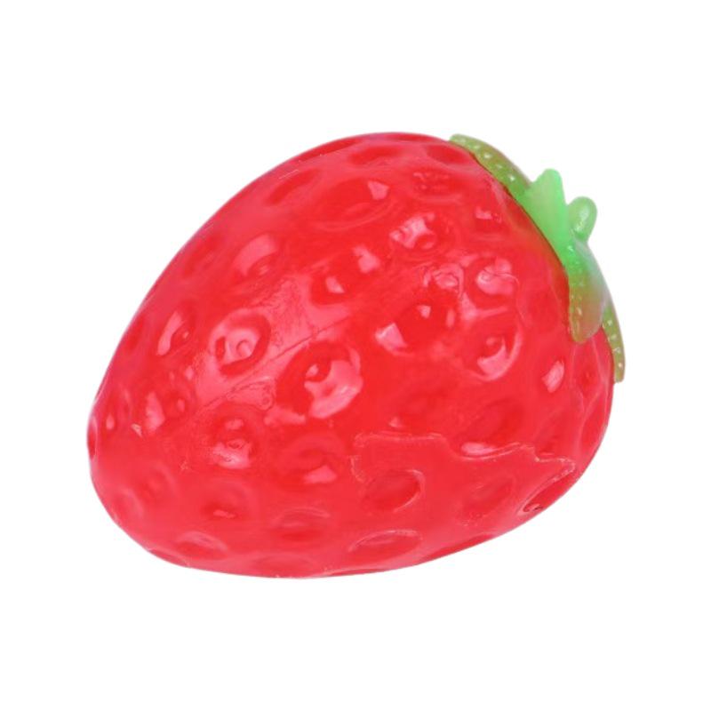 Strawberry Vent Squeeze Toy: Slow-Rebound Decompression Soft Rubber Simulated Fruit.