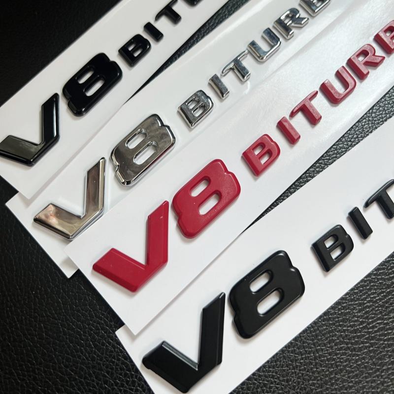 Car 3D Black Logo V8 BITURBO Emblem Car Fender Badge For Mercedes Benz C63 G63 E63 S63 W222 W223 W213 W212 W205 W204 Accessories MU8
