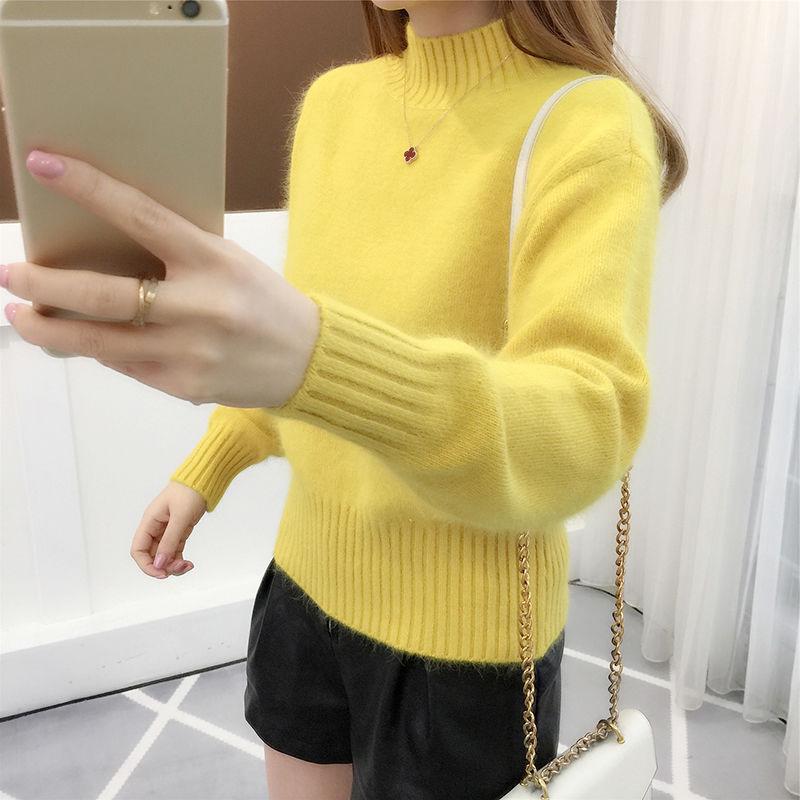 Women's Sweater Turtleneck Pullover Korean Version Loose Short Student Bottoming Shirt Loose All-match Sweater