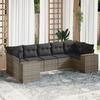 VidaXL Garden Lounge Set with Cushions 7 Pcs, Patio Sofas, Patio Furniture Set, Outdoor Furniture, Grey 3222989