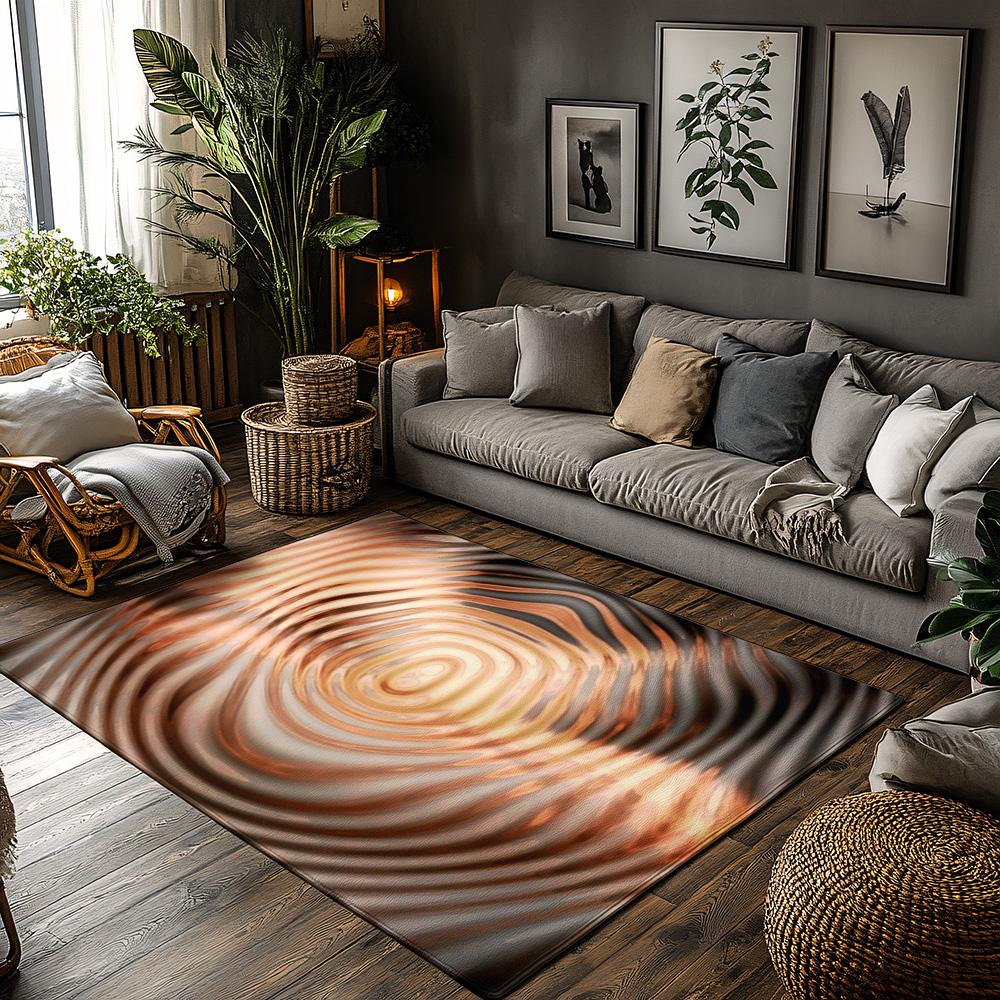 

Tuniu Spiral Round Area Rug Non-Slip Home Decor Living Room Rug Kitchen Mat 50x80cm