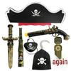 Plastic Pirate Costume Set: Sword, Gun, Hat, and Eye Patch