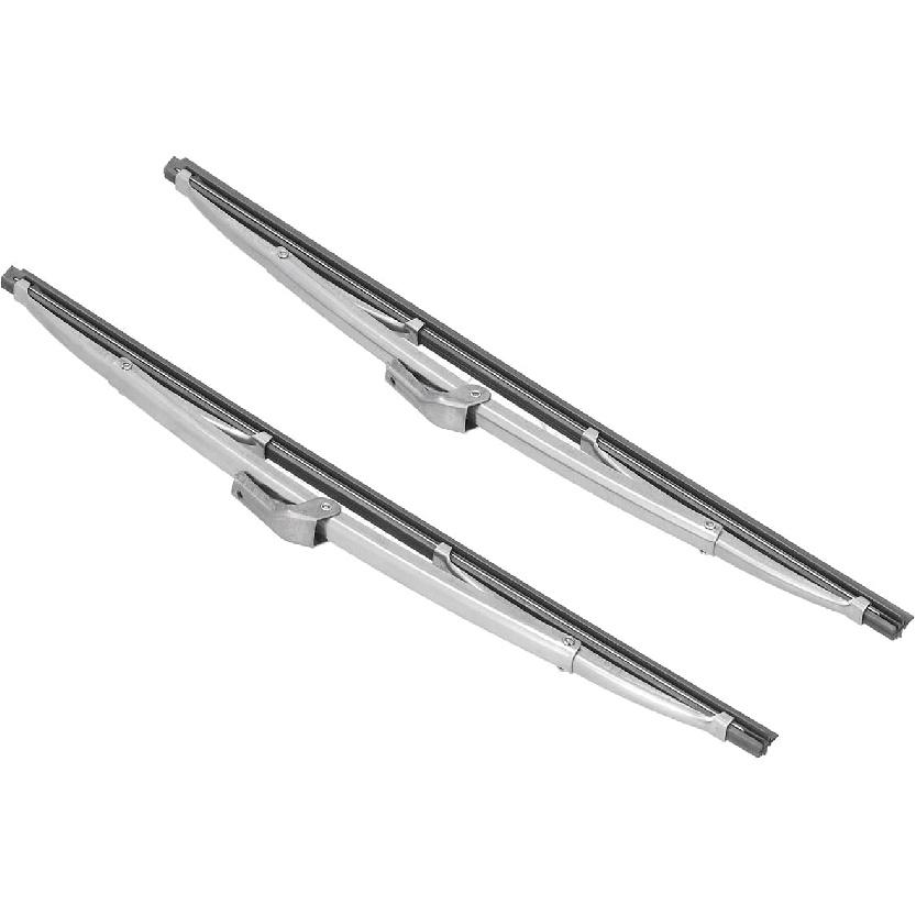 

Stainless Steel Polished Silver Wiper Blades, Universal 12in, Rainproof, Sunproof