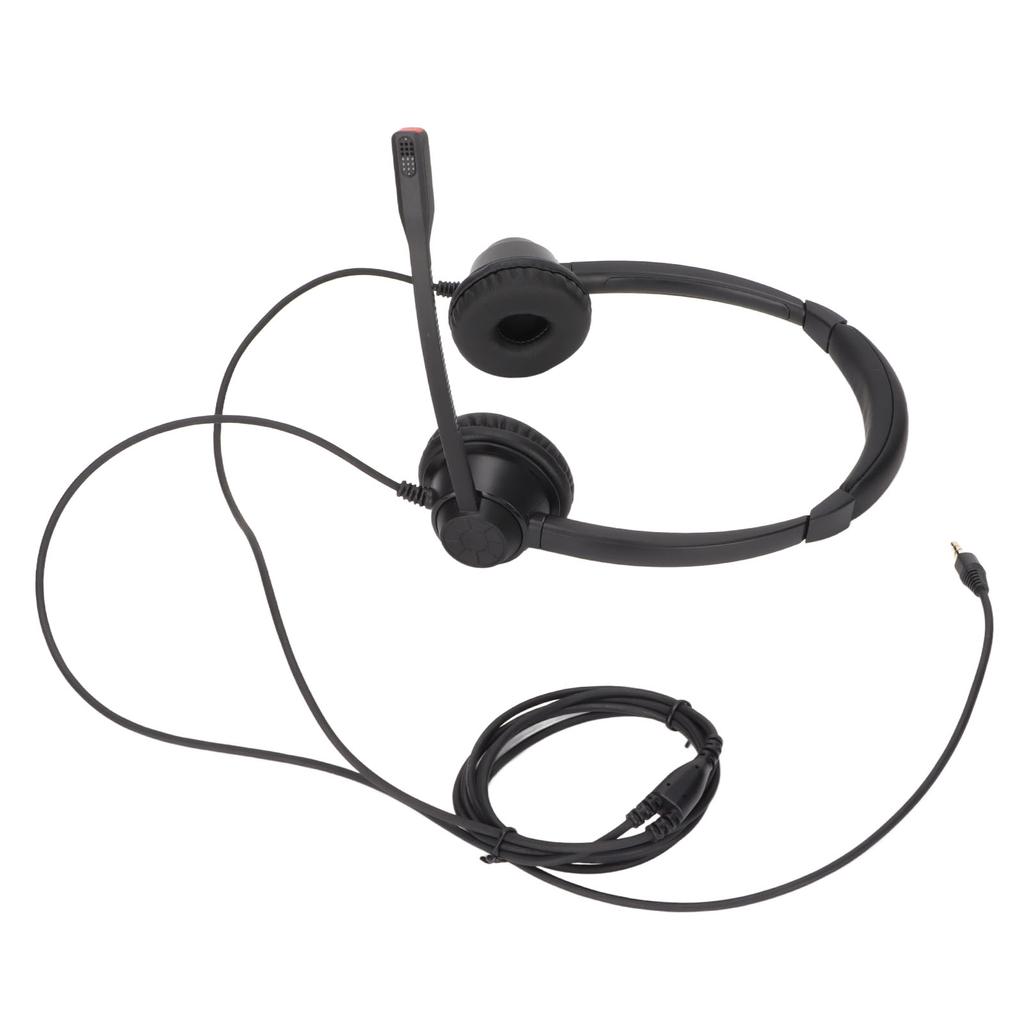 Binaurales 3,5-mm-Business-Headset Doppelseitiges Headset mit HD-Stereo-Sound für Konferenzgespräche, Callcenter, Online-Kurse