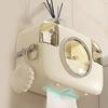 Paper Towel Dispenser Wall Mount Waterproof Multifunctional Bathroom Tissue Box Toilet Paper Holder