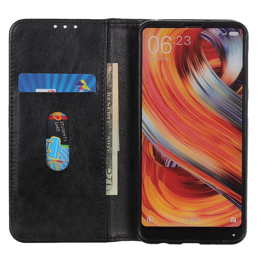 

For Xiaomi Redmi Note 14 4G (163.25x76.55x8.16mm) Stand Case Split Leather Litchi Texture Wallet Phone Cover Green
