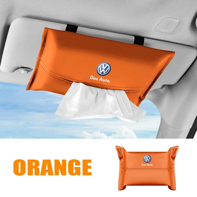 

2026 Hot For VW VOLKSWAGEN Car Tissue Storage Bag Sun Visor Armrest Box for Volkswagen Rline Passat Santana Touareg Tiguan Golf