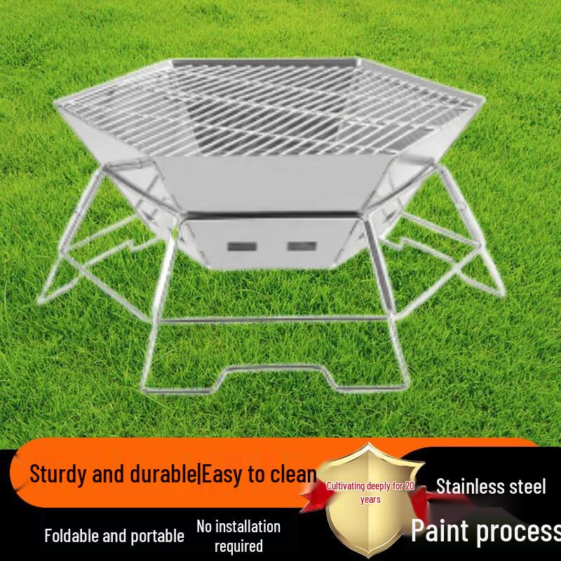Beifu Portable Hexagonal Fire Pit & BBQ Grill