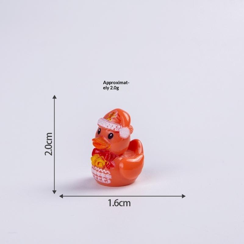 6Pcs Christmas Mini Duck Resin Figurine Cute Micro Landscape Ornament Small Statue For Desktop Decor Xmas Party Gifts