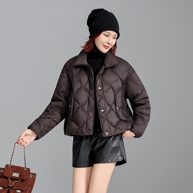 Winter New Small Lapel Shirt Collar Light Down Jacket Women's Short Loose and Casual