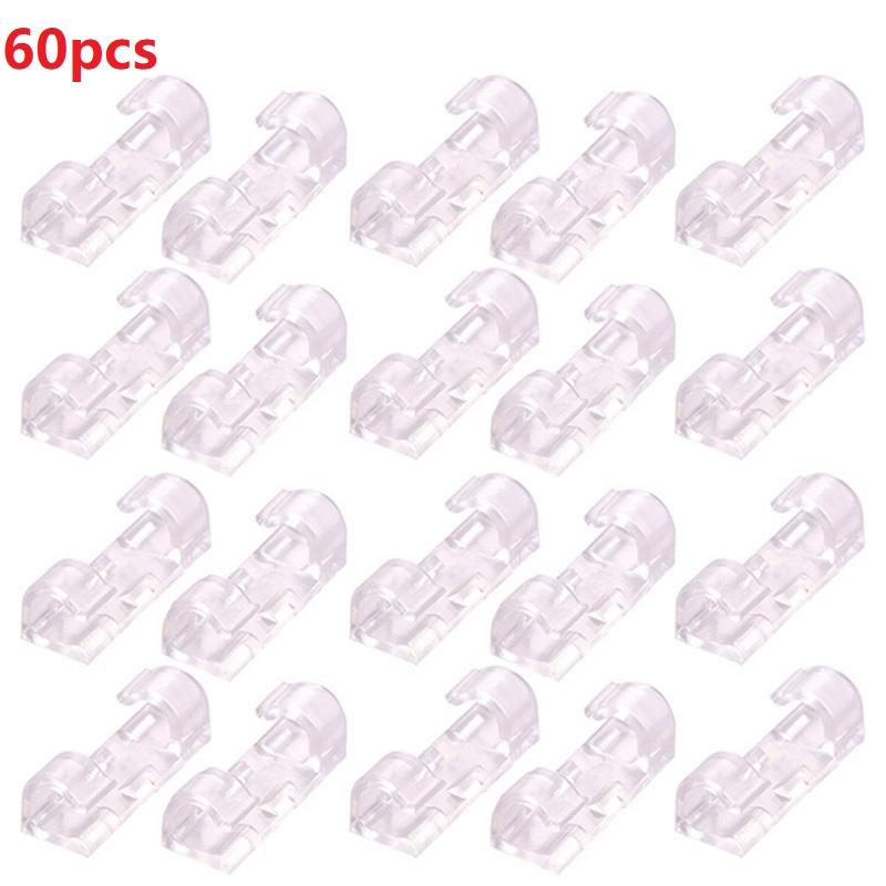 20/60/100PCS Strong Self-Adhesive Cable Clips Organizer USB Cable Organizer Clips Wire Holder Earphone Mouse Cord Clip Protector
