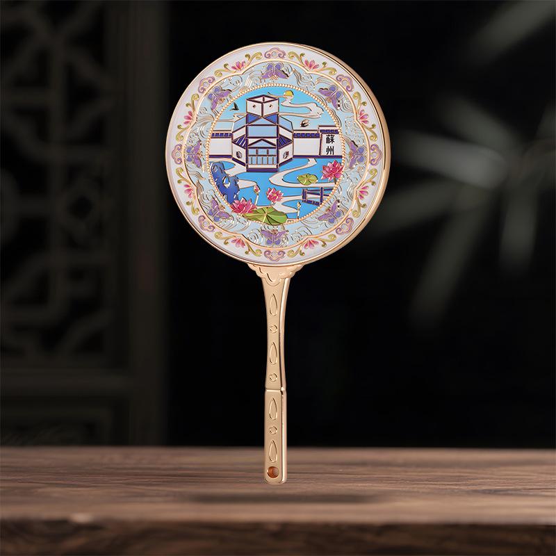 Suzhou Museum Handheld Mirror, Garden Scenic Spot Comb Mirror, Long Handle Makeup Mirror, Ancient Style Accessories, Mirror, Suzhou Museum