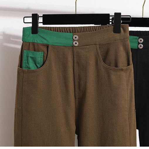 DIMANAF 2023 Plus Size Jar Dámske Elastické nohavice Patchwork Voľné Dámske nohavice Nohavice 5XL Čiernobiele