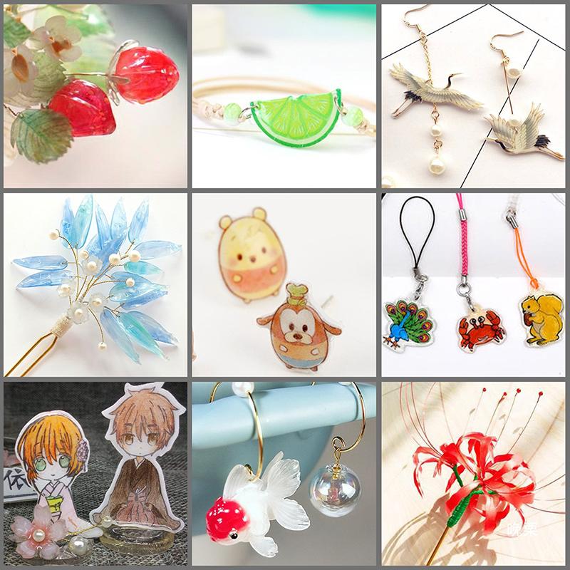 5ks teplem smrštitelné plastové fólie Zábavná tepelně smrštitelná fólie Průsvitné fólie Prázdné smršťovací umělecké fólie Papír pro kutily 20X29Cm