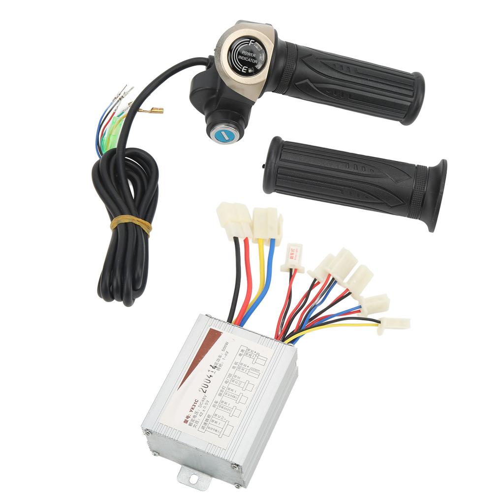 DC48V 500W Brushed Speed Controller Kit with Locking Throttle Twist Grip Power Display for Electric Bike