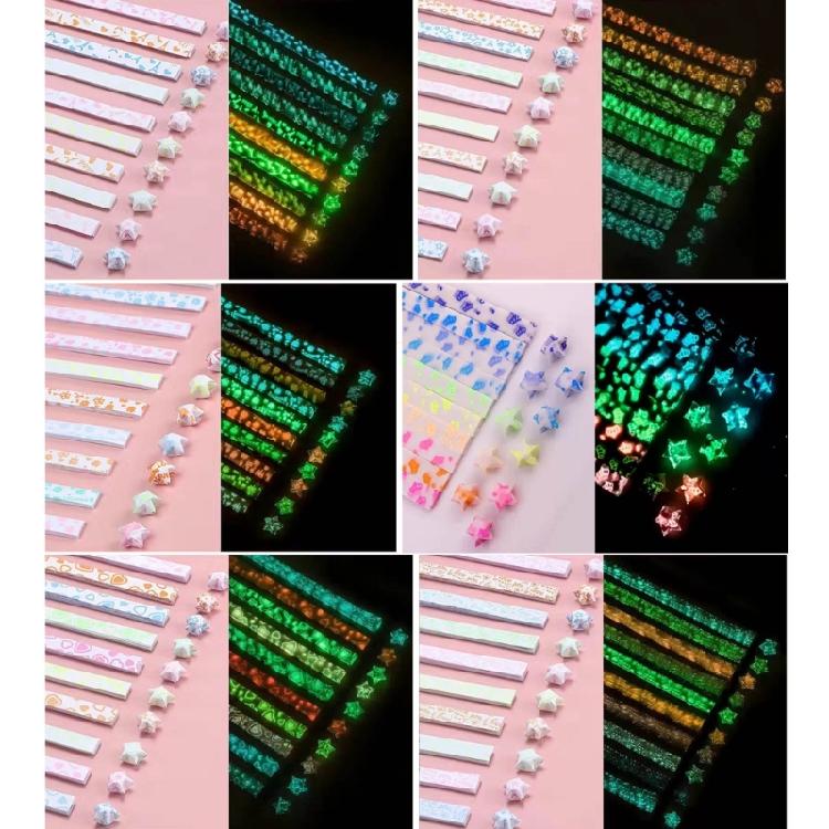 Double Sided Folding Star Paper Strips Decorations Folding Paper for Art Crafts