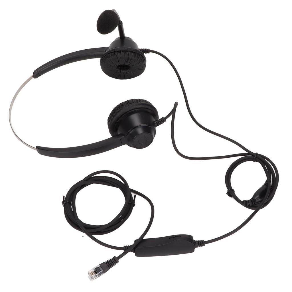 H360DRJ9MV RJ9 Office Headset Binaural Telephone Headset with Adjustable Speaker Volume and Microphone Mute
