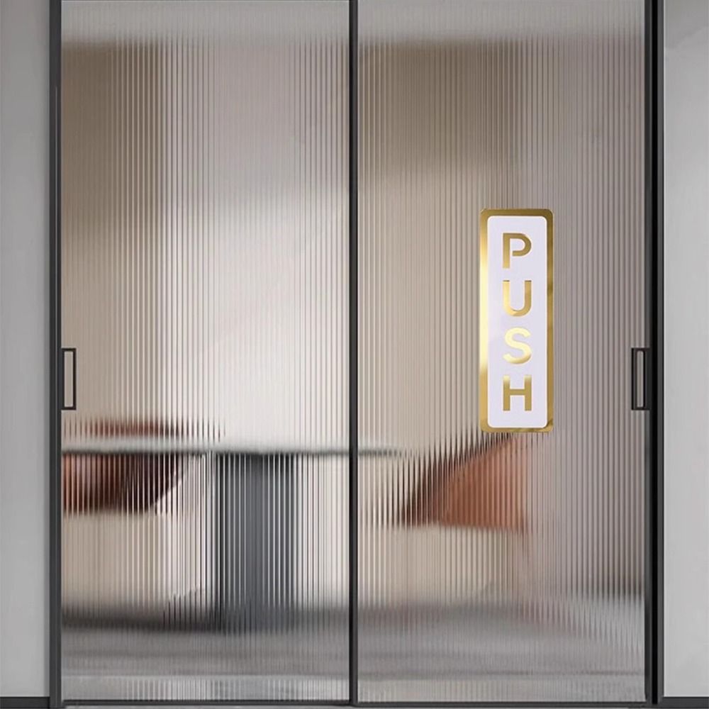 2Pcs Creative Sliding Door Logo 3D Push Pull Door Sign  Glass Door Identification