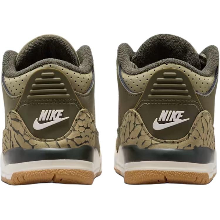 Air Jordan 3 Retro TD Medium Olive Neutral Olive Baby Sneaker Tan Sail Sequoia DM0968-202