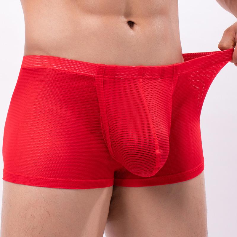 Ademende Nylon Boxer Briefs voor Mannen in de Zomer: Modieus, Comfortabel, Sexy, Middelhoge Taille, High-End Zacht C2-12