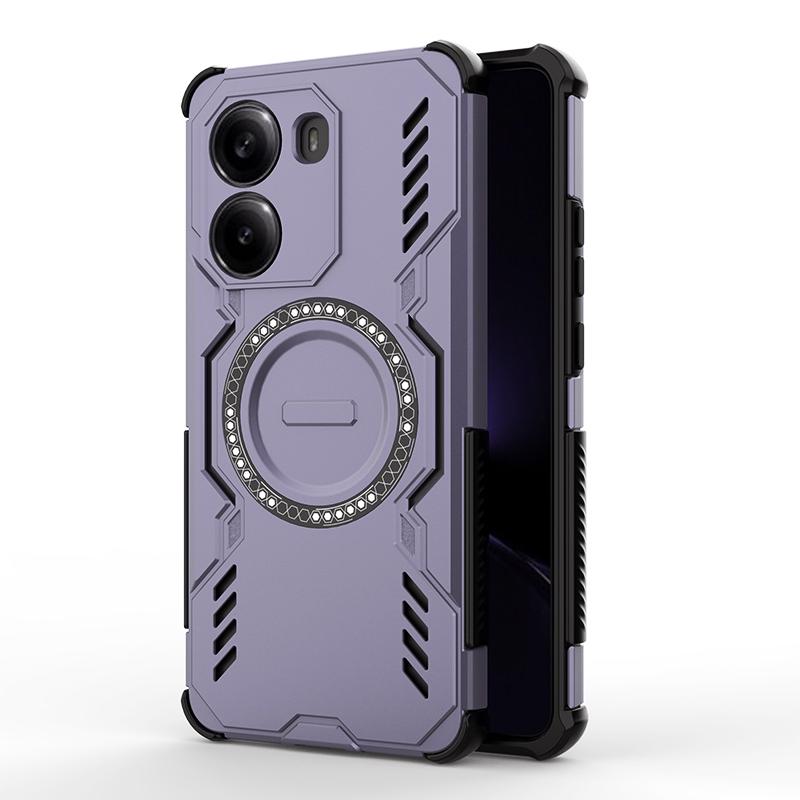 KEYSION Hollow Heat Dissipation Case for Xiaomi POCO X7 Pro Silicone+PC Magnetic Cooling Shockproof Phone Cover for Redmi Turbo4