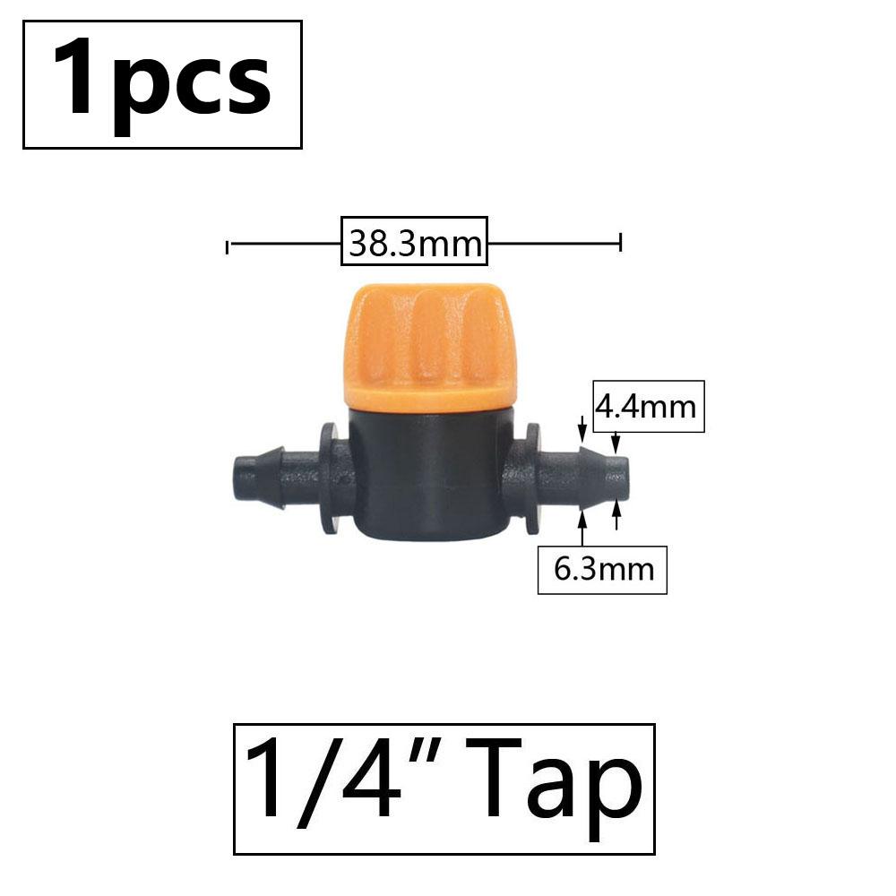 

1/4 Barbed Mini Valve Shut Off Coupling Connectors for 4/7mm Hose Garden Water Irrigation Pipe Adaptor Greenhouse