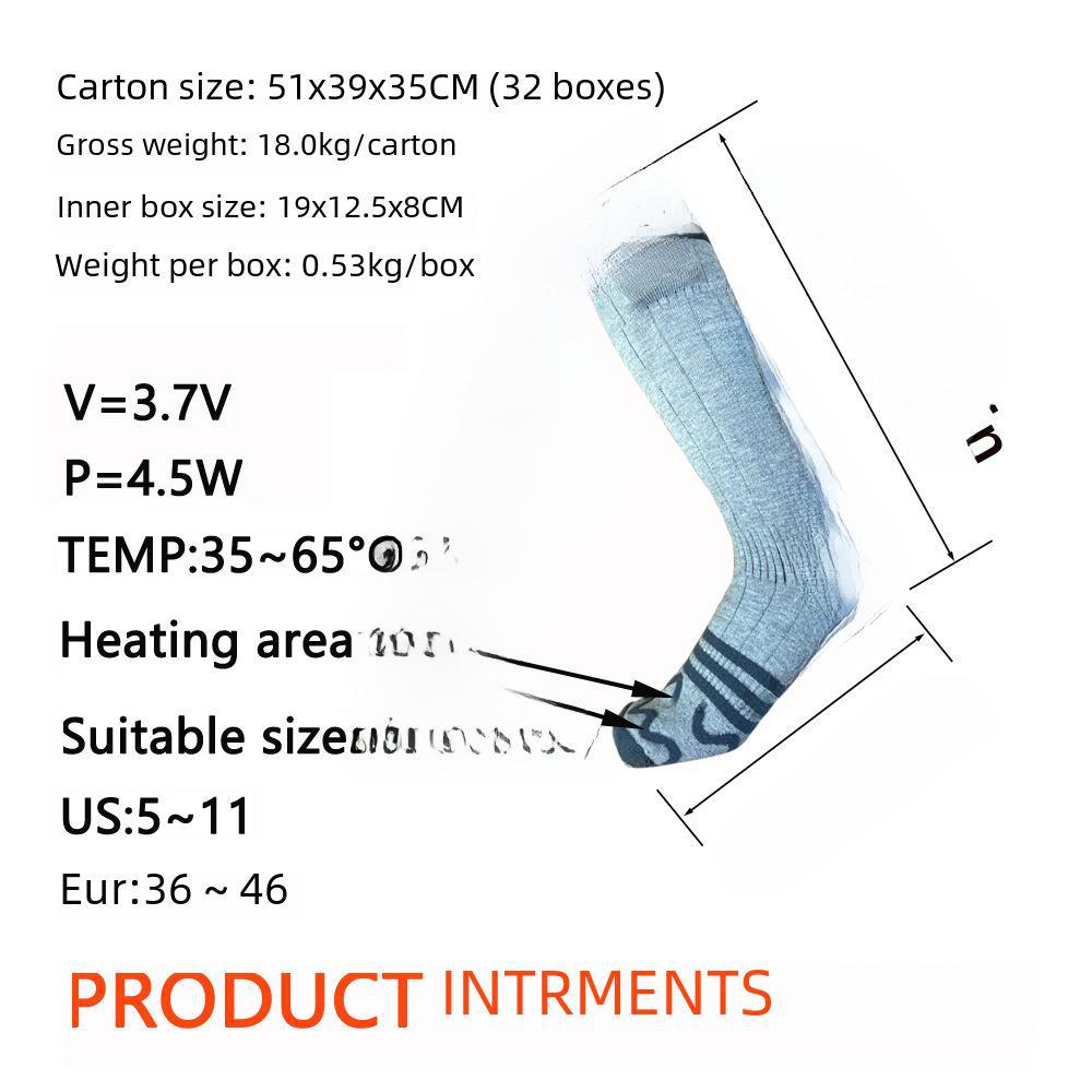 2023 șosete noi încălzite: Încălzire electrică cu talpă completă pentru sporturi de schi în aer liber