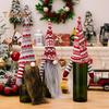 Weihnachtswichtel-Weinflaschenhülle, handgefertigte Plüsch-Elfen-Dekoration, Feiertags-Rotweinhülle für Thanksgiving, Weihnachtstischdekoration